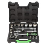 22pc. 1/2" socket set 10-32mm "new gen". 12-Point jbm