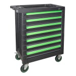 tool trolley empty "7 black-green" 7-drawers (equal height) etc.
