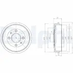 DELPHI Brake Drum BF200