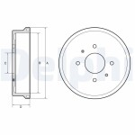 DELPHI Brake Drum BF604
