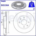 DELPHI Brake Disc BG3364