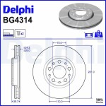 DELPHI Brake Disc BG4314