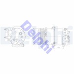 DELPHI Compressor,  air conditioning 12V CS20348