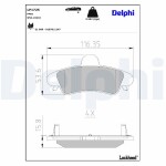 DELPHI Brake Pad Set,  disc brake LP1725