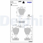 DELPHI Brake Pad Set,  disc brake LP1760