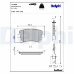 DELPHI Brake Pad Set,  disc brake LP1860