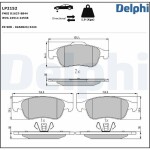 DELPHI Brake Pad Set,  disc brake LP2152