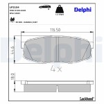 DELPHI Brake Pad Set,  disc brake LP2154