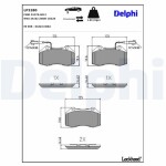 DELPHI Brake Pad Set,  disc brake LP2280