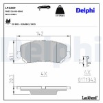 DELPHI Brake Pad Set,  disc brake LP3269