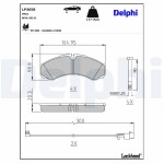 DELPHI Brake Pad Set,  disc brake LP3658