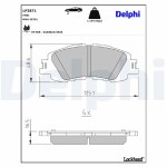 DELPHI Brake Pad Set,  disc brake LP3871