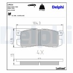 DELPHI Brake Pad Set,  disc brake LP624