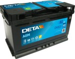 battery DETA 12V 82Ah/800A AGM; START&STOP AGM (R+ standard) 315x175x190 B13 (agm)