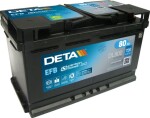 battery DETA 12V 80Ah/800A START&STOP EFB (R+ standardne terminal) 315x175x190 B13 (efb/starter battery)