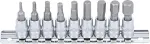 socket bits set inch-size, inner hex 1/4" 9 part