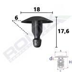 upholstery fastener (application: Esivõre, mootorikambri stroke, trunk, mud fender, ukseliistu fastening, quantity in packing: 10 pc) suitable for: BMW 5 E60, E61, 5 G30, G31, G38, F90, 6 F12, F13 11.01-
