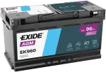 EXIDE  Starter Battery AGM 12V 96Ah 850A EK960