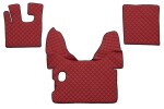 floor mat floor F-CORE DAF, entire põrand, ECO-leather, number pc. set of. 3 pc (material - eco-leather, paint - red, manual transmission) DAF XF 105 10.05-
