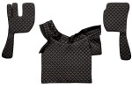 floor mat floor F-CORE, entire põrand, number pc. set of. 3 pc (material - eko-leather tepitud, paint - black red wires, without schowka w cover transmission; transmission automatic) pasu