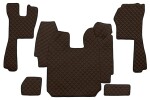 floor mat floor F-CORE SCANIA, entire põrand, ECO-leather, number pc. set of. 5 pc (material - eco-leather, paint - brown, automatic transmission) SCANIA P,G,R,T 03.04-