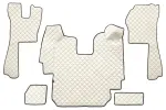 floor mat floor F-CORE SCANIA, entire põrand, ECO-leather, number pc. set of. 5 pc (material - eco-leather, paint - šampanja, automatic transmission) SCANIA P,G,R,T 03.04-