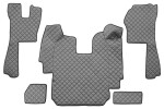 floor mat floor F-CORE SCANIA, entire põrand, ECO-leather, number pc. set of. 5 pc (material - eco-leather, paint - grey, automatic transmission) SCANIA P,G,R,T 03.04-