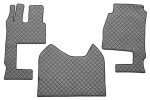 floor mat floor F-CORE MERCEDES, entire põrand, ECO-leather, number pc. set of. 3 pc (material - eco-leather, paint - grey, kaasreisija seat foldable, cabin wide 250cm) MERCEDES ACTROS MP4 / MP
