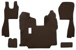 floor mat floor F-CORE, entire põrand, ECO-leather, number pc. set of. 5 pc (material - eco-leather, paint - brown, seats common - no RECARO, manual transmission) SCANIA L,P,G,R,S 01.10-