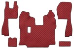 floor mat floor F-CORE, entire põrand, ECO-leather, number pc. set of. 5 pc (material - eco-leather, paint - red, seats common - no RECARO, manual transmission) SCANIA L,P,G,R 01.10-