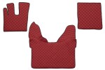 floor mat floor F-CORE DAF, entire põrand, ECO-leather, number pc. set of. 3 pc (material - eco-leather, paint - red, automatic transmission) DAF XF 106 06.15-