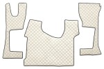 floor mat floor F-CORE MERCEDES, entire põrand, ECO-leather, number pc. set of. 3 pc (material - eco-leather, paint - šampanja, cabin narrow 230cm) MERCEDES ACTROS MP4 / MP5 07.11-