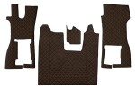 floor mat floor F-CORE SCANIA, entire põrand, ECO-leather, number pc. set of. 4pc (material - eco-leather, paint - brown, kaasreisija seat foldable) SCANIA L,P,G,R,S 09.16-