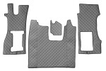 floor mat floor F-CORE SCANIA, entire põrand, ECO-leather, number pc. set of. 3 pc (material - eco-leather, paint - grey, kaasreisija seat pneumatic) SCANIA L,P,G,R,S 09.16-