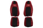 Seat cover seat Elegance (red, material eko-leather, series ELEGANCE, integrated zagłowek kaasreisija; integrated headrest driver) SCANIA L,P,G,R,S 09.16-