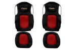 Seat cover seat Classic (red, material eko-leather, velour, series ELEGANCE) FORD F-MAX 11.18-