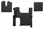 Tepitud eco-leather floor mats (3 pc), black red wires, two drawers, entire floor ulatuses MAN TGX i 06.06-09.21