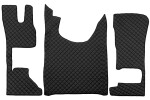black tepitud eco-leather floor mats (3 pc) DAF XG, XG+ 06.21-