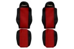 PS05, Seat cover seat - Classic, MAN TGA TGL TGM TGS (2 belts) red