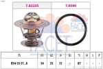 FACET Thermostat,  coolant Made in Italy - OE Equivalent 7.8432