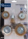5-part. steel wire brushes set for drill geko