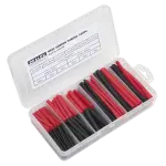 SEALEY set Heat-shrinkable rüüs black i red, 50 i 100mm ( 180pc.), diameter: 50mm - O3.2 (x60), O4.8 (x40), O6.4mm (x20), 100mm - O3.2 (x30), O4.8 (x20), O6.4mm (x10)