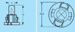 Car bulb 12V 1,2W T-1/4NW black