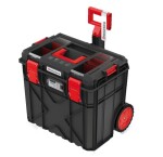 Tool box on wheels, driving module, 1pcs MODULAR; X BLOCK LOG, plastic, colour: black/red length546mm x width380mm x height510mm