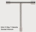 TOPTUL Kolmepoole, T- type Socket Wrench, 8,10,12mm