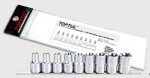 TOPTUL screwdriver socket bits set 1/2" profil Torx wewn. E on plate 9pc.(E10-E24)