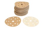 gold paper abrasive: Grinding disc, velcro fastener, number hole: 15, .: P220, diameter - dimesions:150mm, paint: beez, package 100 pc