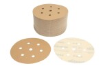 gold paper abrasive: Grinding disc, velcro fastener, number hole: 7, .: P360, diameter - dimesions:150mm, paint: beez, package 100 pc