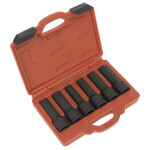 SEALEY Impact Socket set 3/4" - 6 part E-TORX - E18, E20, E22, E24 and 12-ne point - 17, 19mm