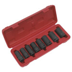 SEALEY impact sockets for wheel nuts 1/2", set 7pc.. 17,18.5,20,21.5,23,24.5,26mm